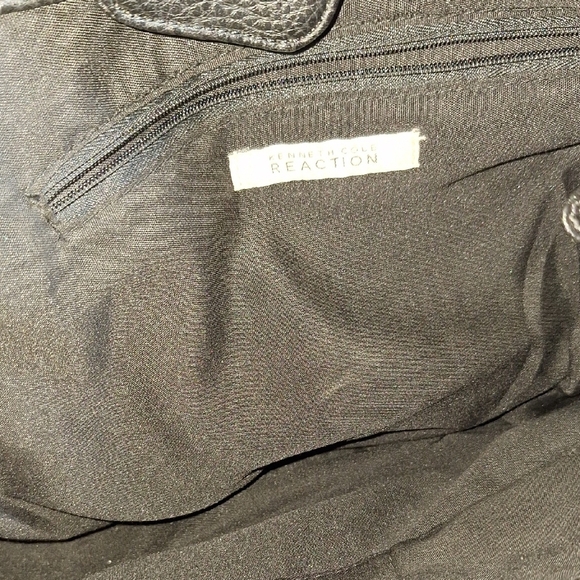 Kenneth Cole Reaction Black Pebbled Leather Tote - Picture 8 of 12